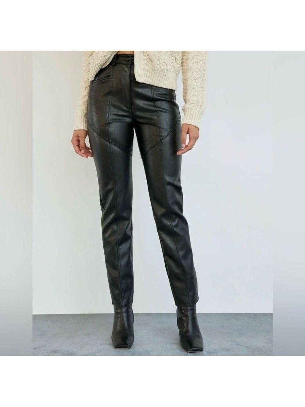 Wilfred Rebel Pant Dark Charcoal Size 2 Vegan Leather NWT